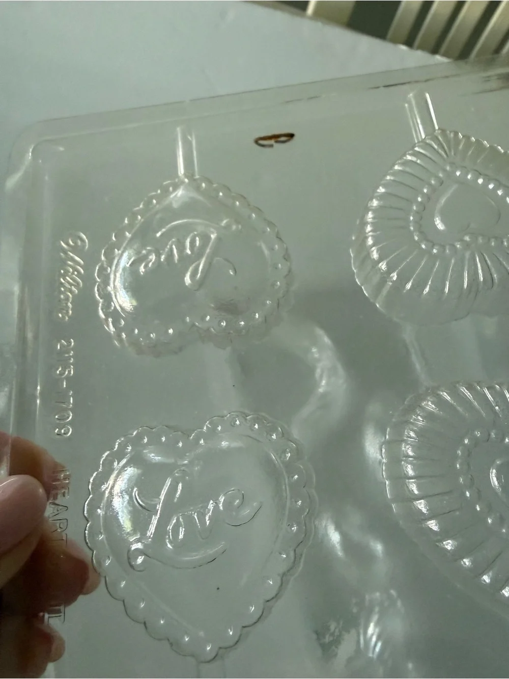 Wilton Clear Plastic Chocolate Candy Molds Set of 4 - 3 Valentine’s Day themed